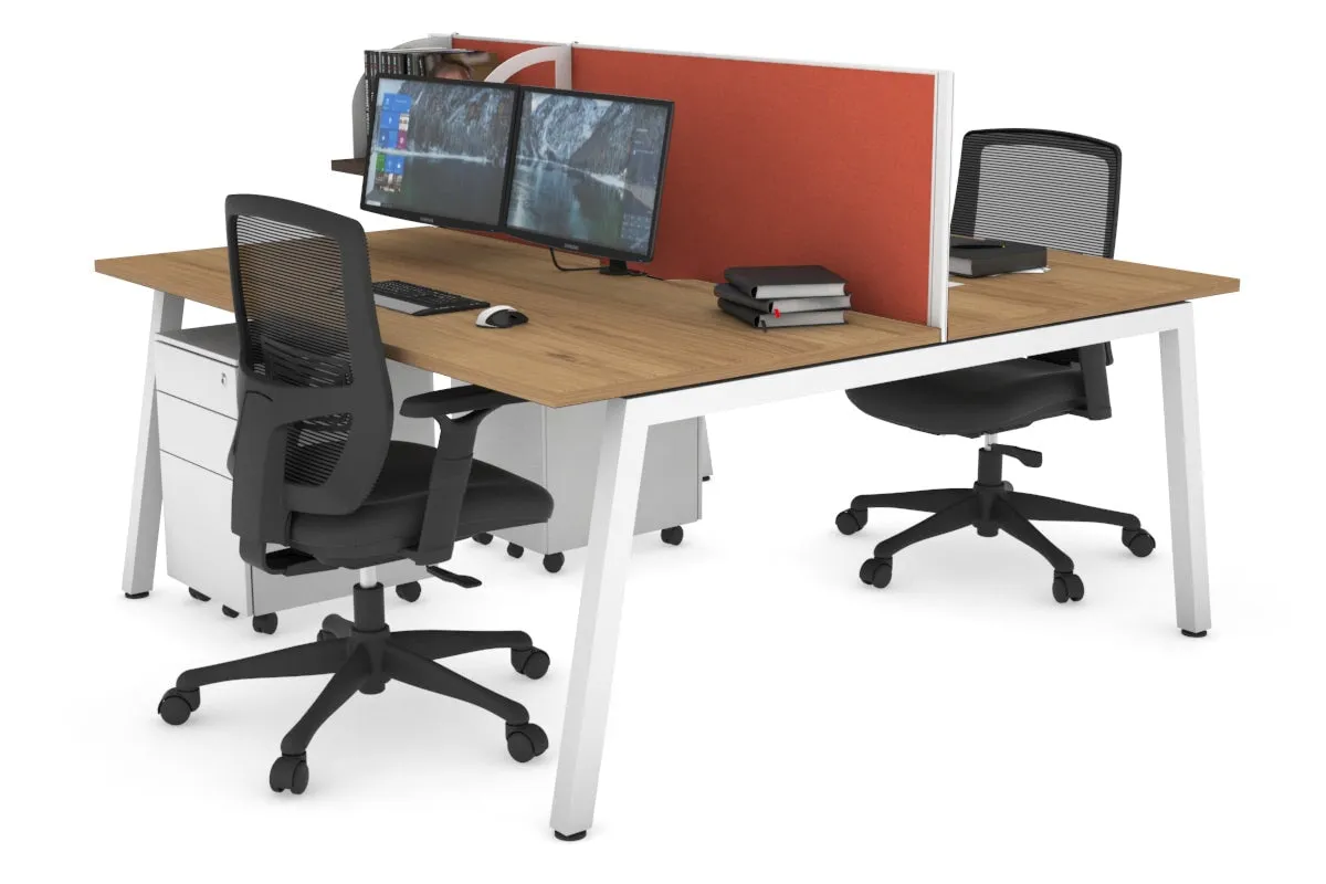Quadro 2 Person Office Workstation [1400L x 800W with Cable Scallop]