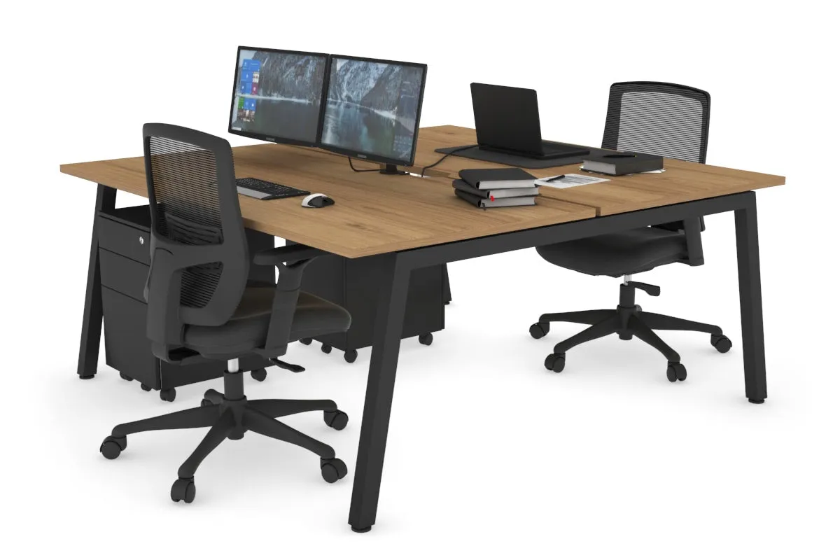 Quadro 2 Person Office Workstation [1400L x 800W with Cable Scallop]