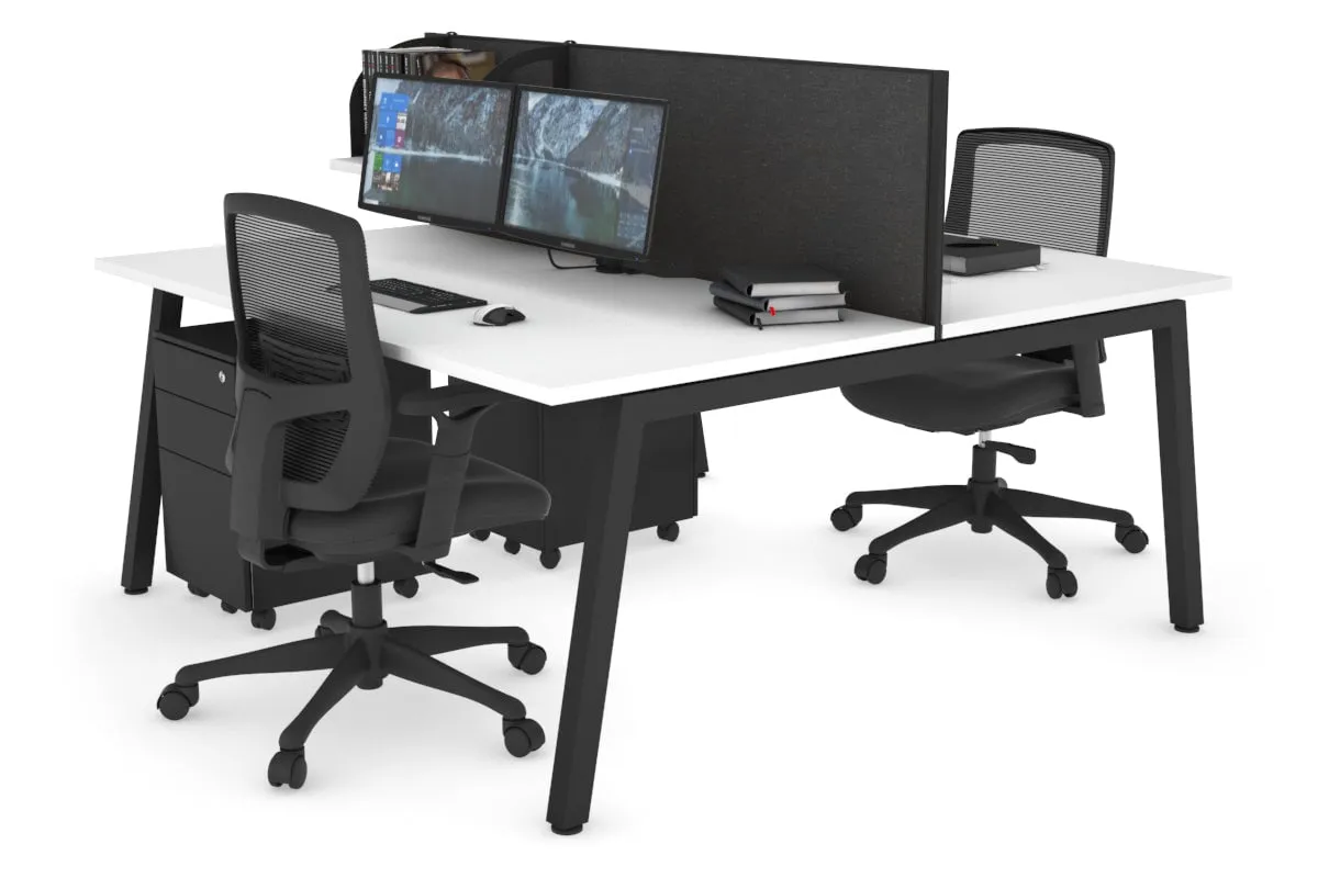 Quadro 2 Person Office Workstation [1400L x 800W with Cable Scallop]