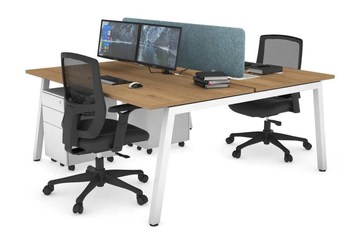 Quadro 2 Person Office Workstation [1400L x 800W with Cable Scallop]