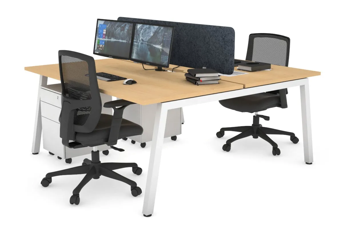 Quadro 2 Person Office Workstation [1400L x 800W with Cable Scallop]