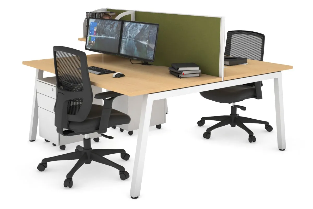Quadro 2 Person Office Workstation [1400L x 800W with Cable Scallop]