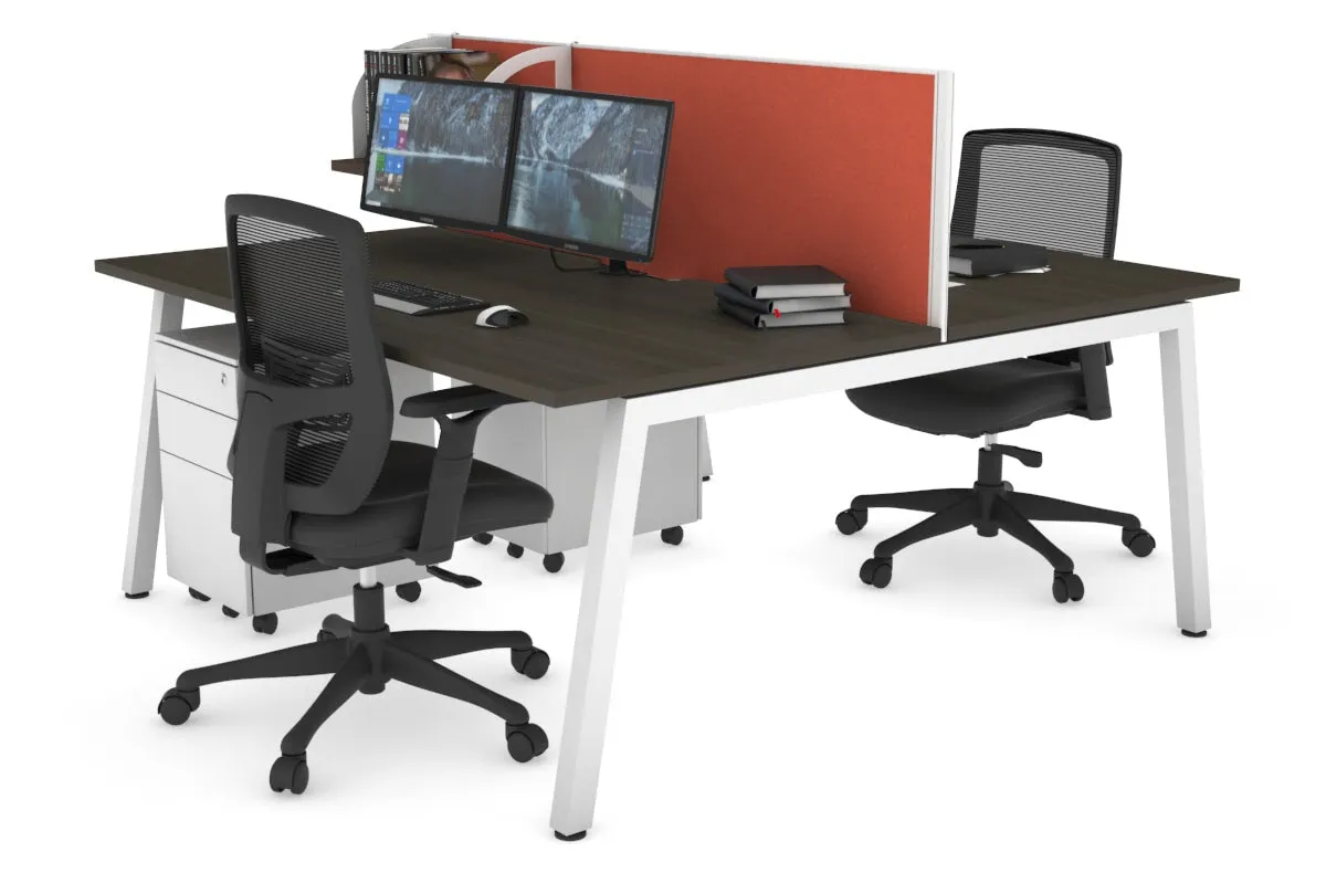 Quadro 2 Person Office Workstation [1400L x 800W with Cable Scallop]