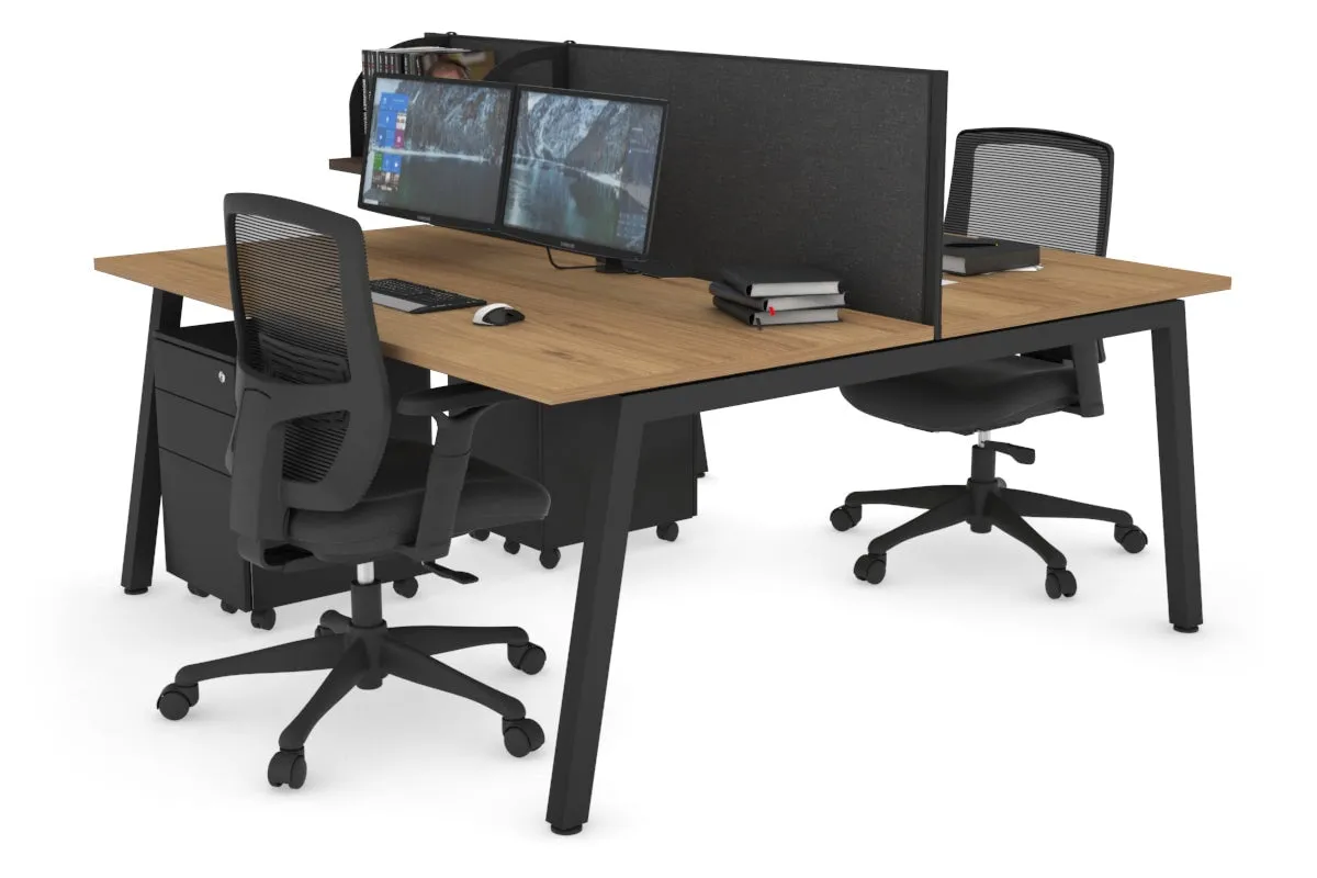 Quadro 2 Person Office Workstation [1400L x 800W with Cable Scallop]