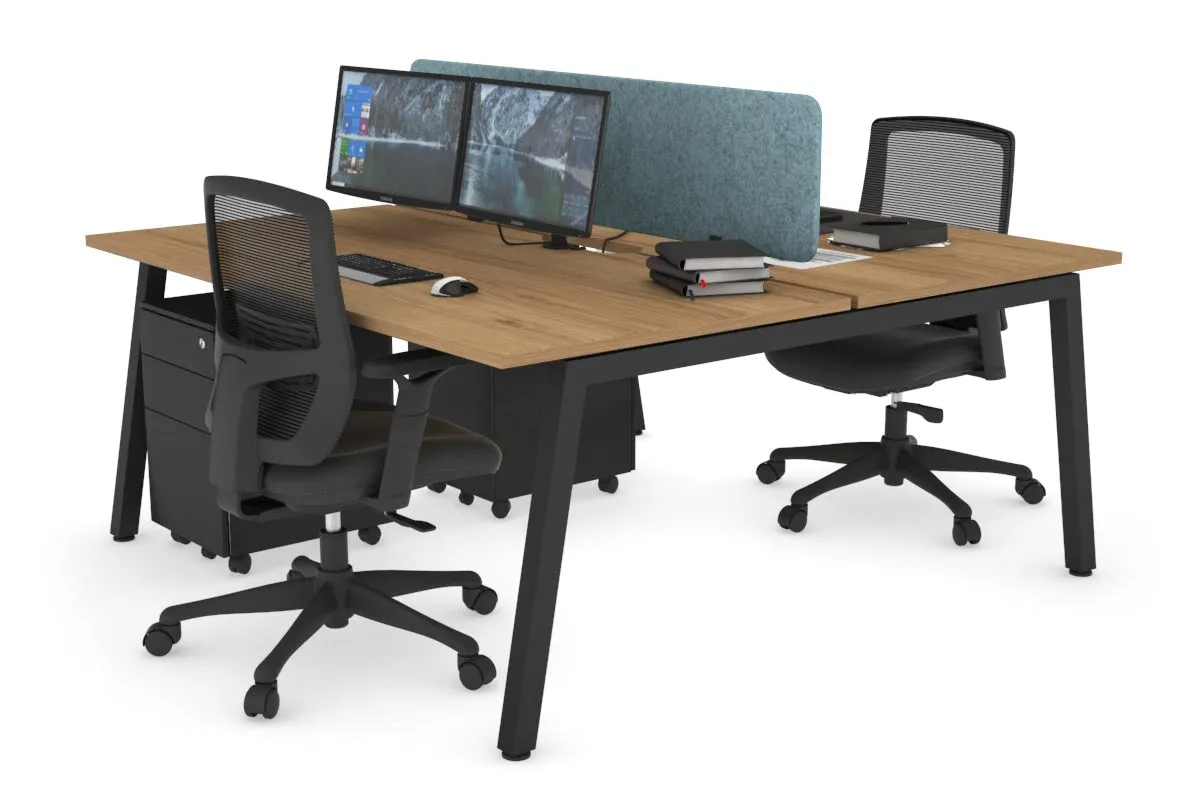 Quadro 2 Person Office Workstation [1400L x 800W with Cable Scallop]
