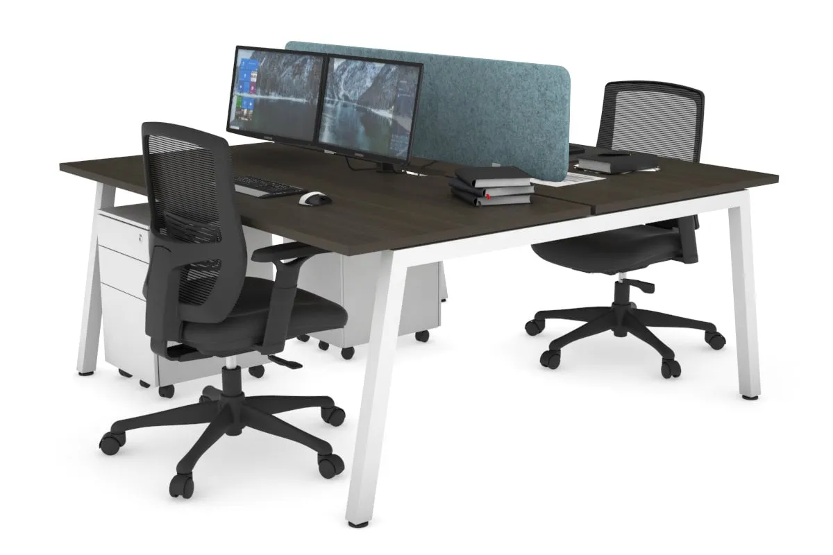 Quadro 2 Person Office Workstation [1400L x 800W with Cable Scallop]