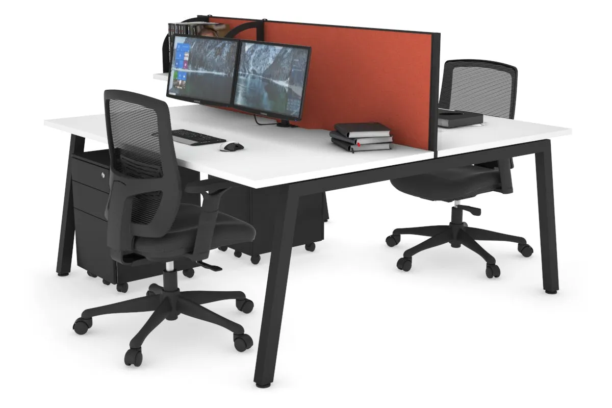 Quadro 2 Person Office Workstation [1400L x 800W with Cable Scallop]
