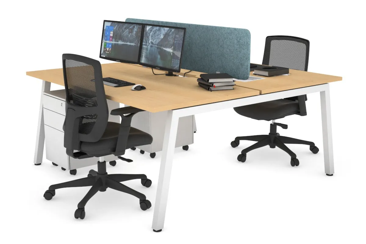 Quadro 2 Person Office Workstation [1400L x 800W with Cable Scallop]