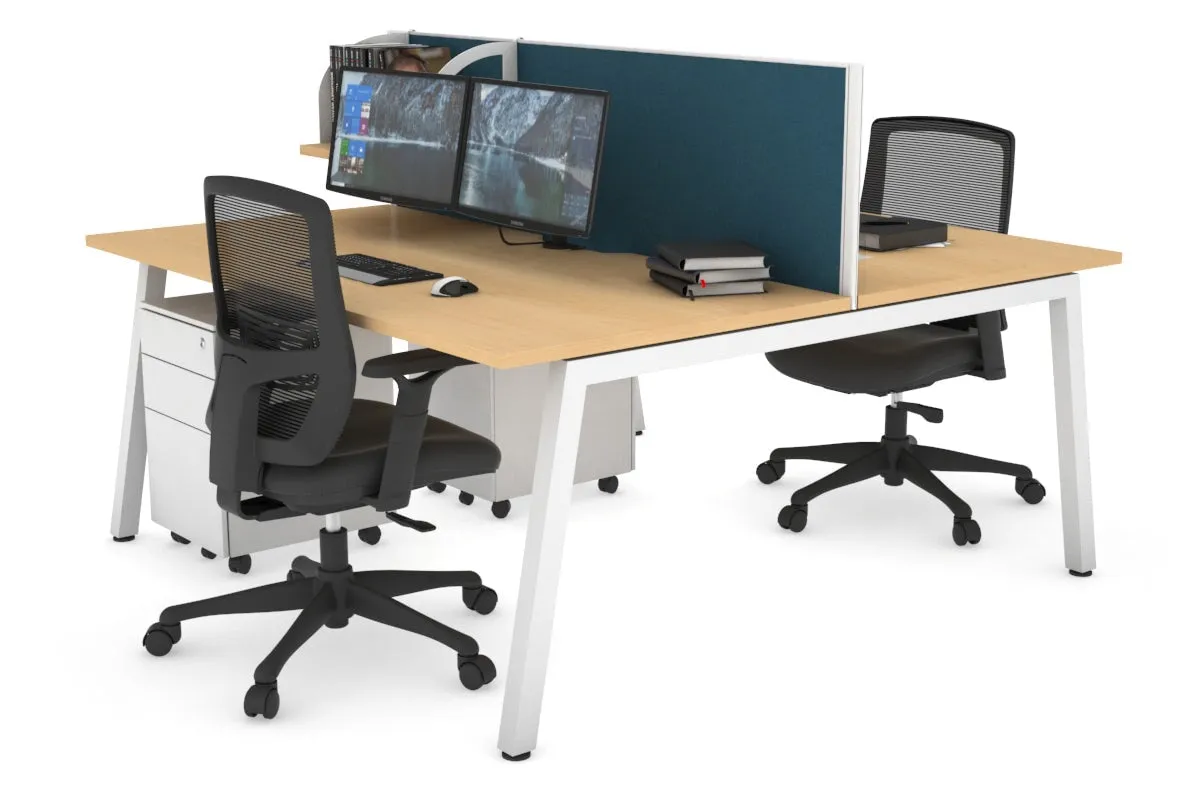Quadro 2 Person Office Workstation [1400L x 800W with Cable Scallop]