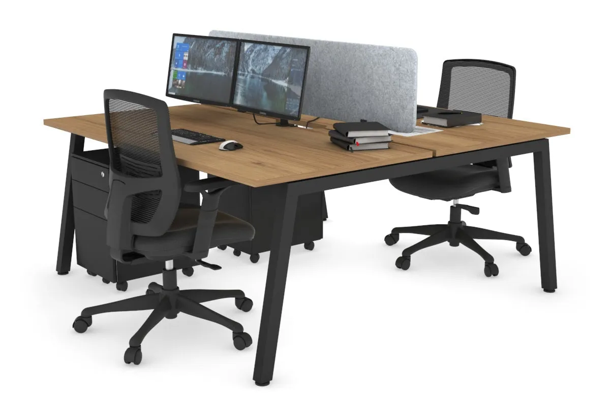 Quadro 2 Person Office Workstation [1400L x 800W with Cable Scallop]