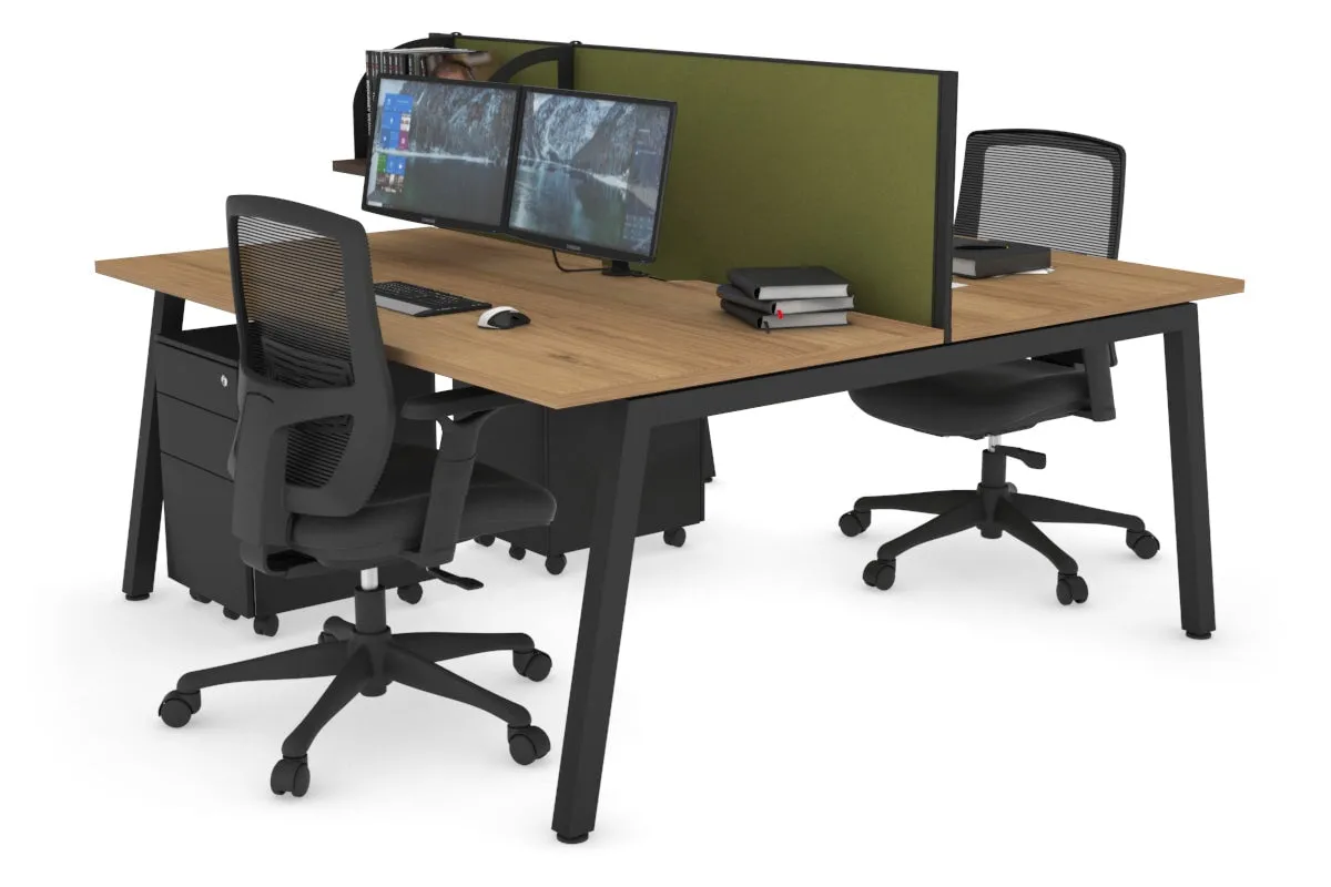 Quadro 2 Person Office Workstation [1400L x 800W with Cable Scallop]