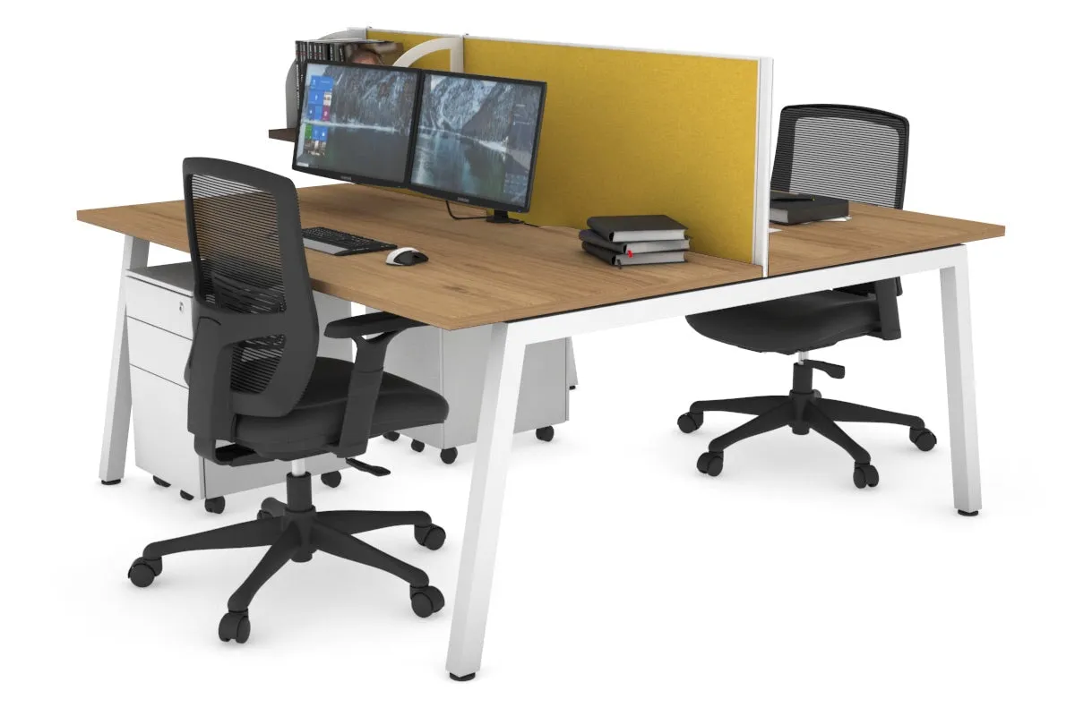 Quadro 2 Person Office Workstation [1400L x 800W with Cable Scallop]