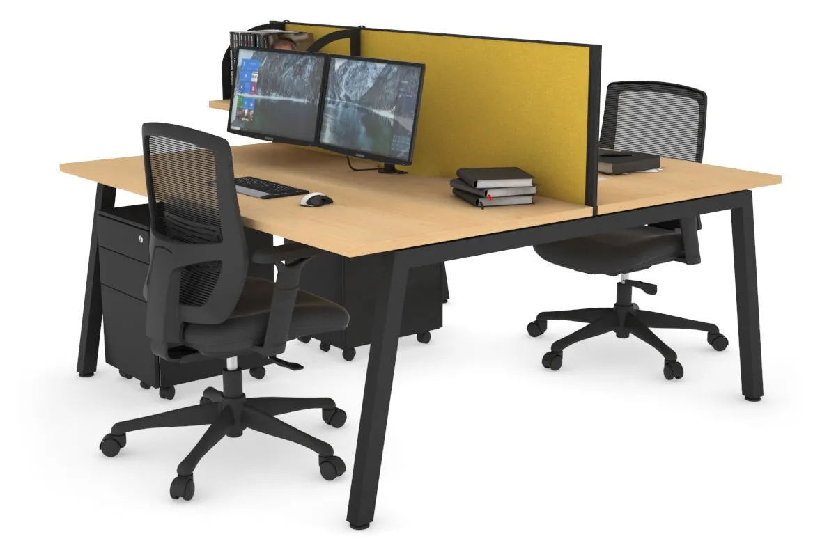 Quadro 2 Person Office Workstation [1400L x 800W with Cable Scallop]