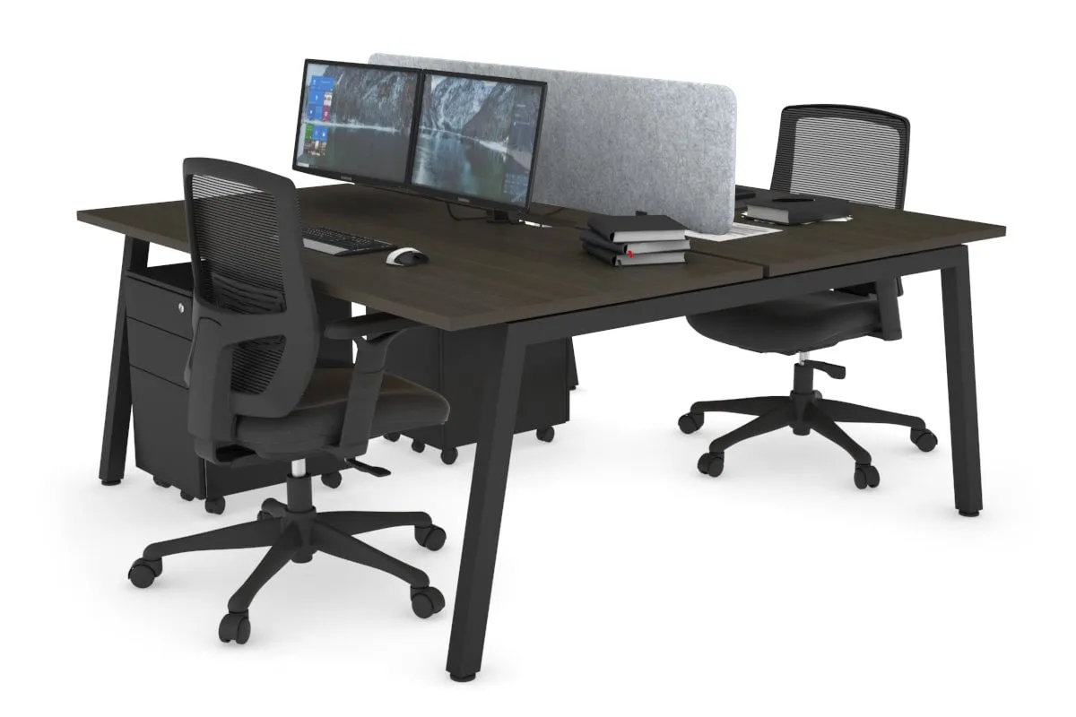 Quadro 2 Person Office Workstation [1400L x 800W with Cable Scallop]