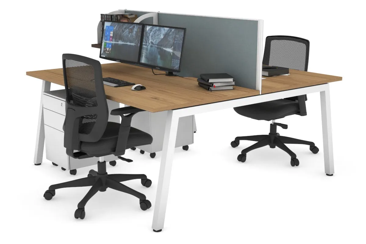 Quadro 2 Person Office Workstation [1400L x 800W with Cable Scallop]
