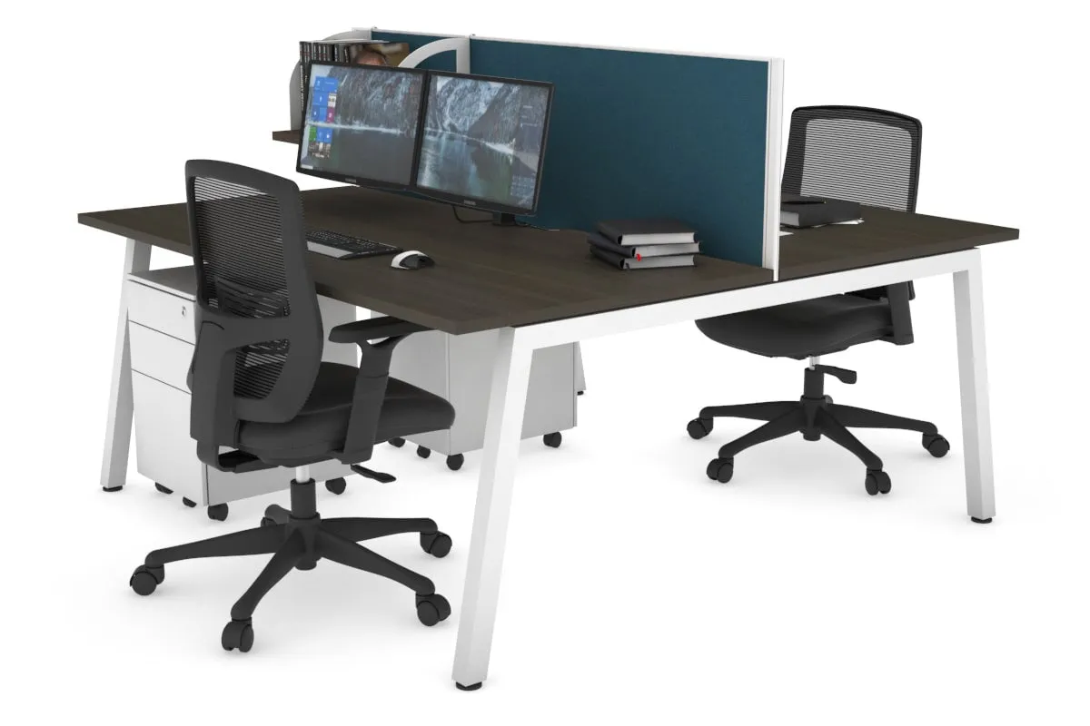 Quadro 2 Person Office Workstation [1400L x 800W with Cable Scallop]