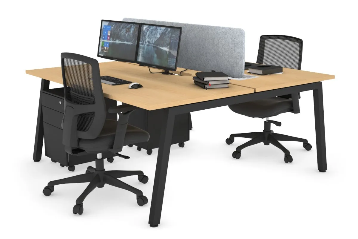 Quadro 2 Person Office Workstation [1400L x 800W with Cable Scallop]