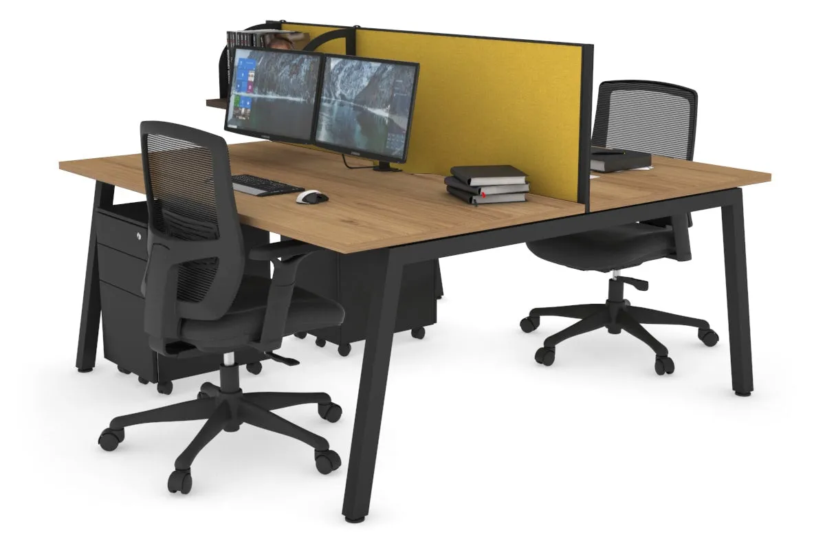 Quadro 2 Person Office Workstation [1400L x 800W with Cable Scallop]