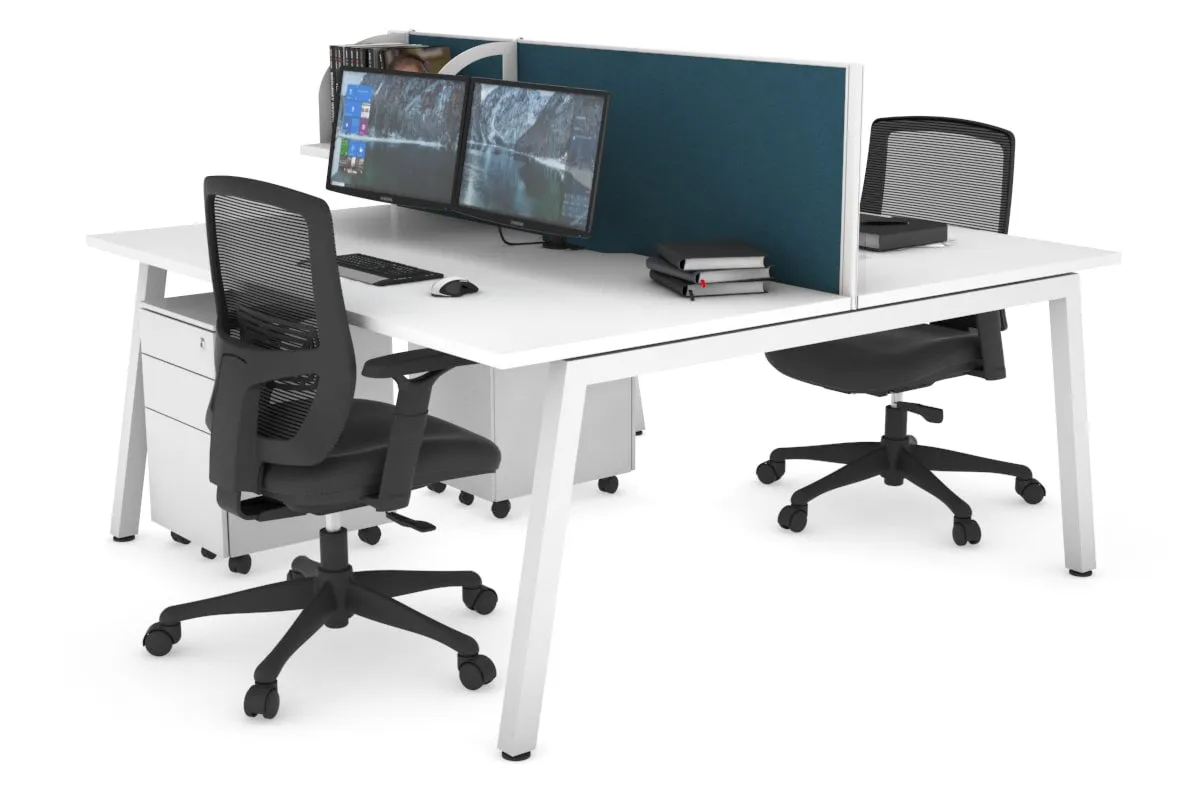 Quadro 2 Person Office Workstation [1400L x 800W with Cable Scallop]