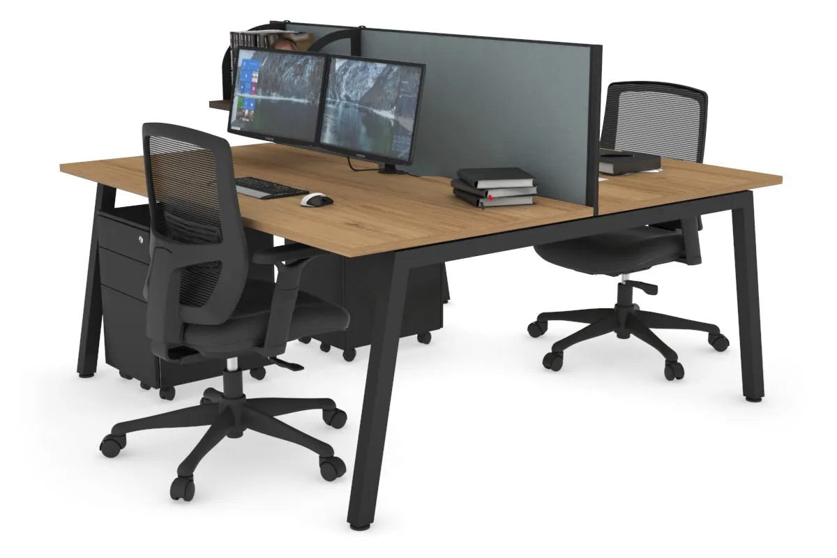 Quadro 2 Person Office Workstation [1400L x 800W with Cable Scallop]