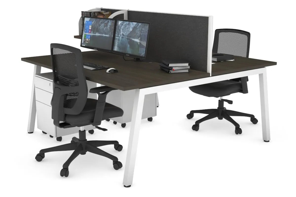 Quadro 2 Person Office Workstation [1400L x 800W with Cable Scallop]