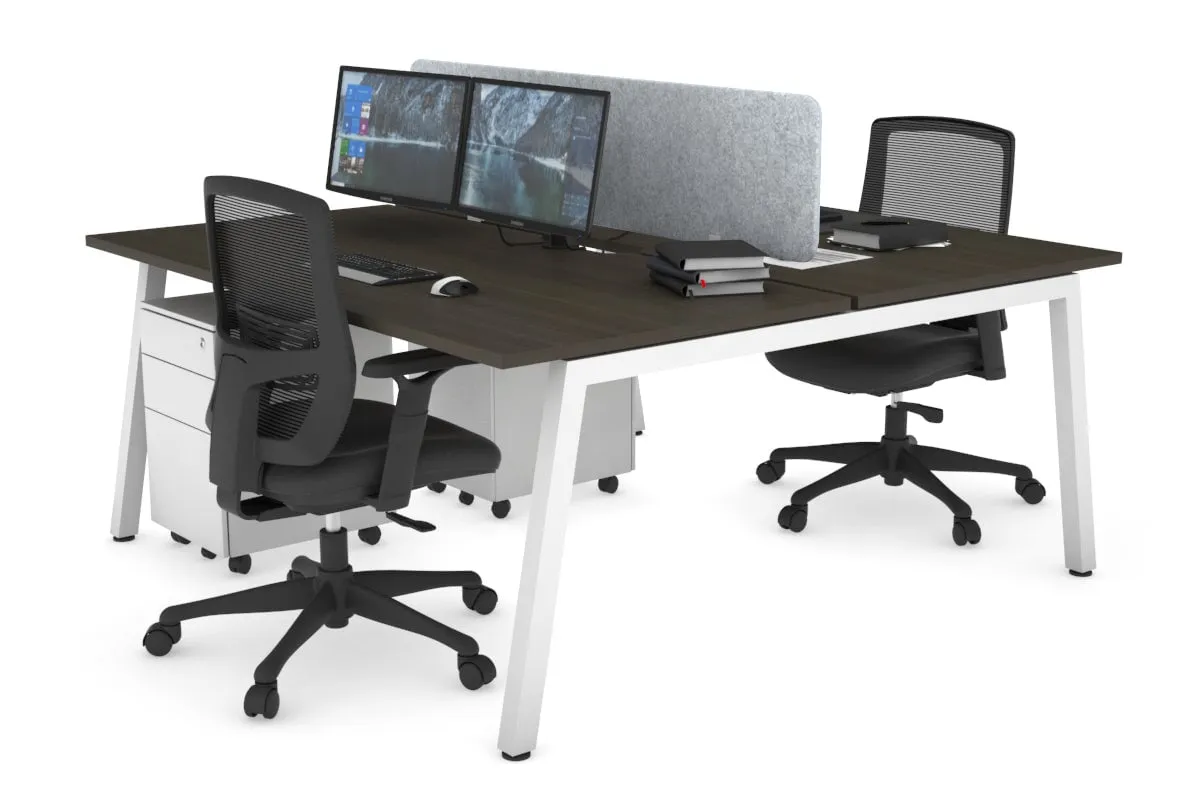 Quadro 2 Person Office Workstation [1400L x 800W with Cable Scallop]