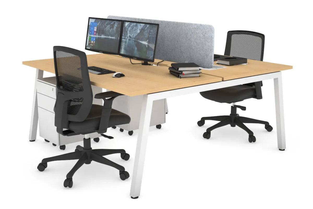 Quadro 2 Person Office Workstation [1400L x 800W with Cable Scallop]