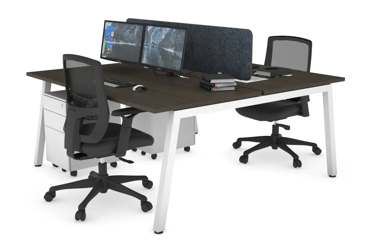 Quadro 2 Person Office Workstation [1400L x 800W with Cable Scallop]