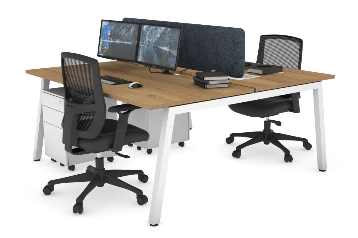 Quadro 2 Person Office Workstation [1400L x 800W with Cable Scallop]