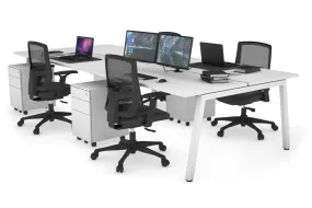 Quadro 4 Person Office Workstation [1800L x 700W]