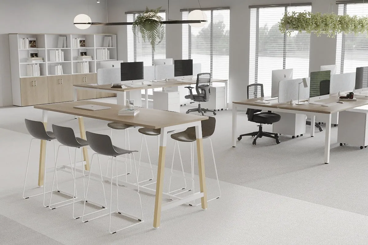 Quadro A Legs Counter Table Wood Legs Cross Beam - 925H [1200L x 700W]