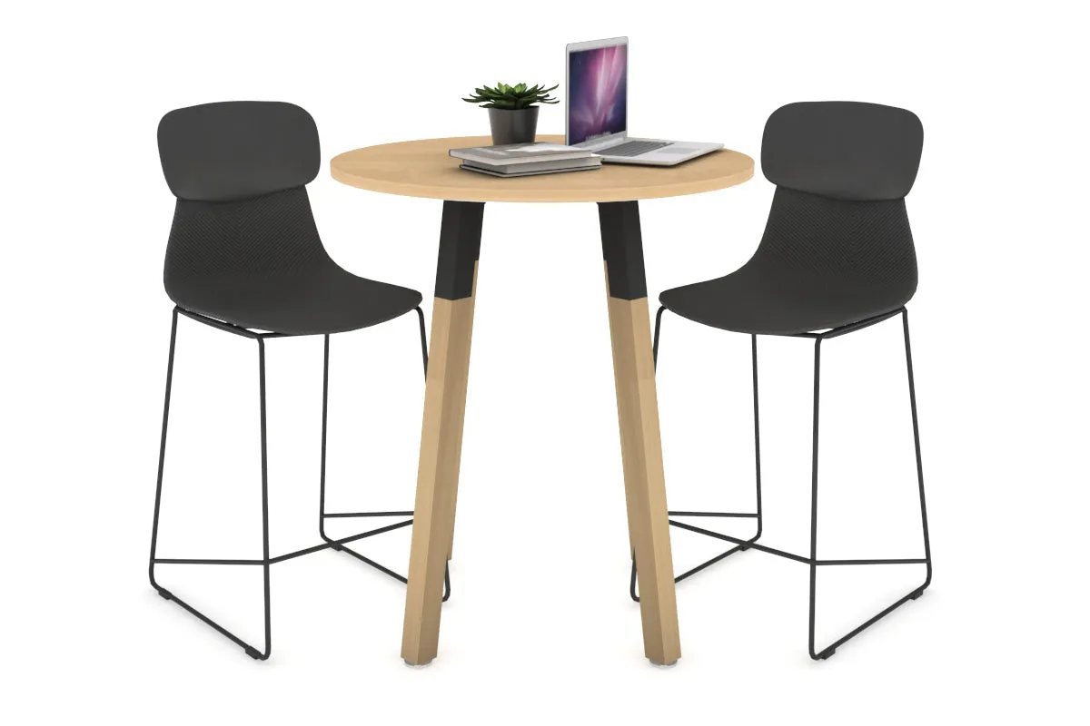 Quadro Counter Wood Legs Round Table [700 mm]