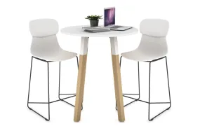 Quadro Counter Wood Legs Round Table [700 mm]