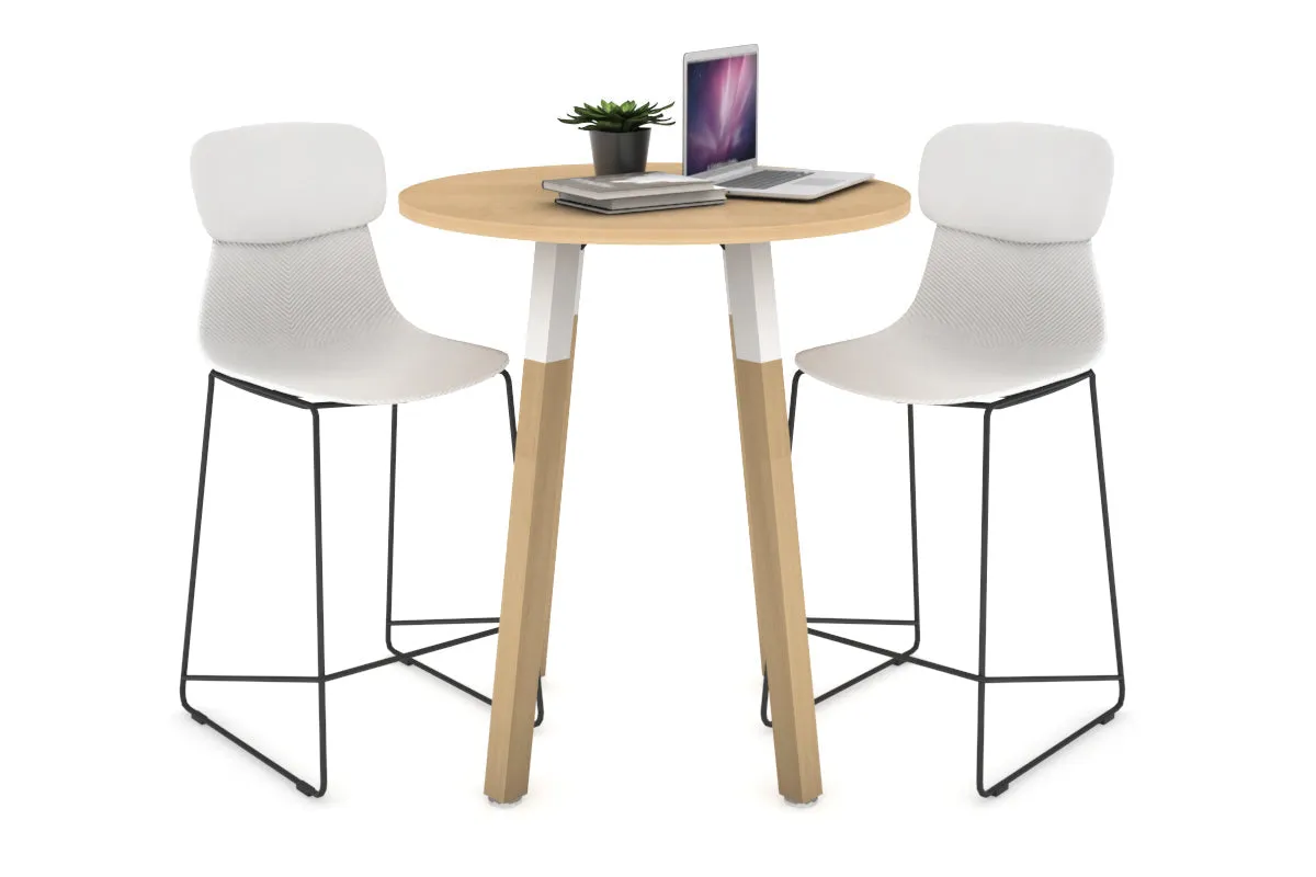 Quadro Counter Wood Legs Round Table [700 mm]