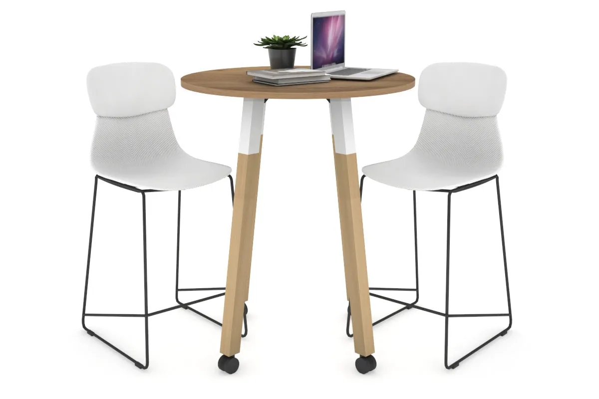 Quadro Counter Wood Legs Round Table [700 mm]