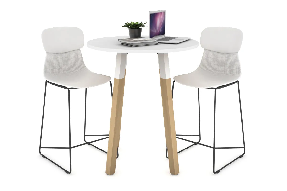 Quadro Counter Wood Legs Round Table [700 mm]