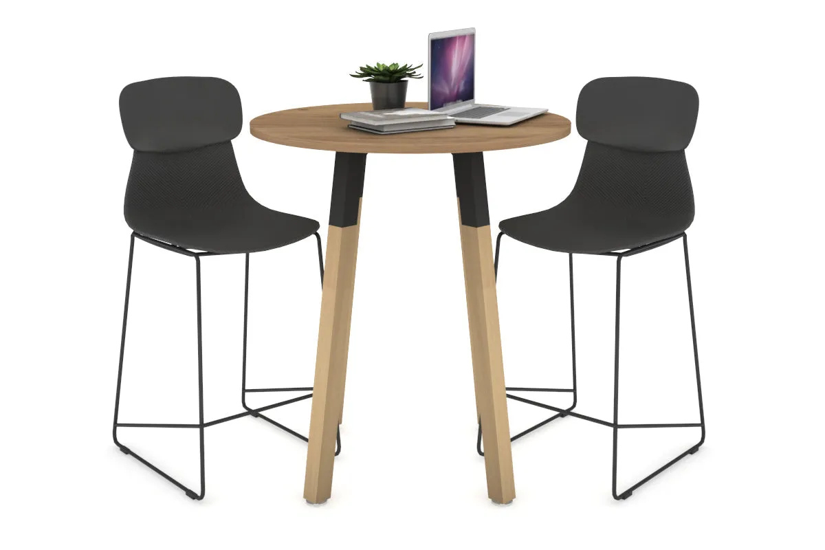 Quadro Counter Wood Legs Round Table [700 mm]