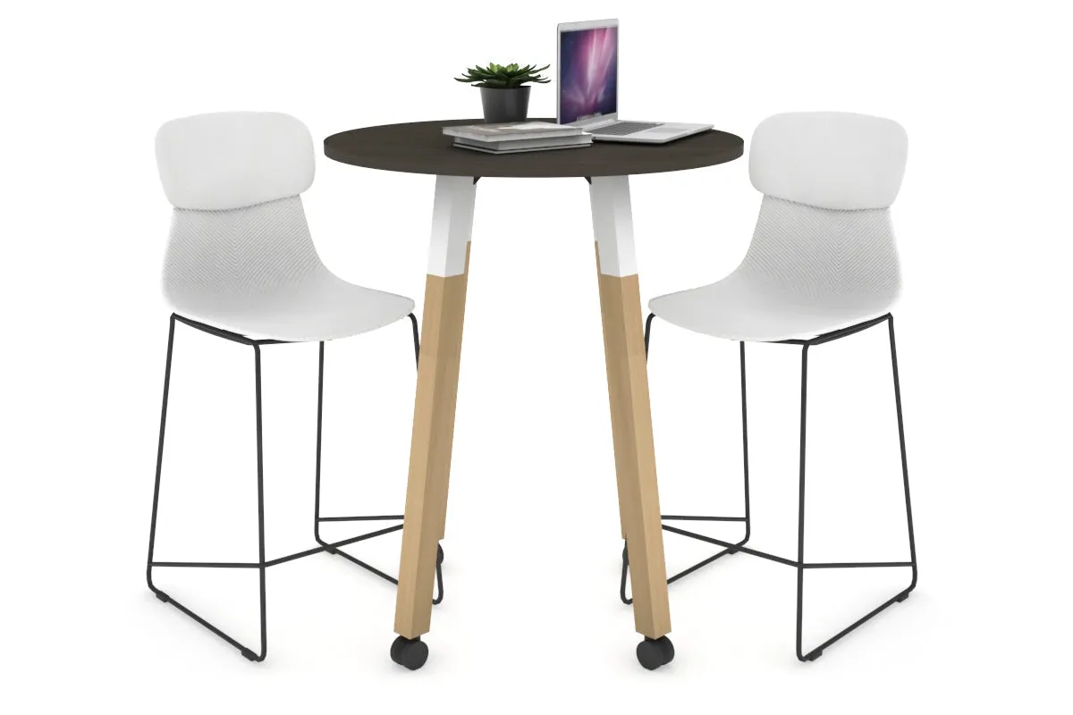 Quadro Counter Wood Legs Round Table [700 mm]