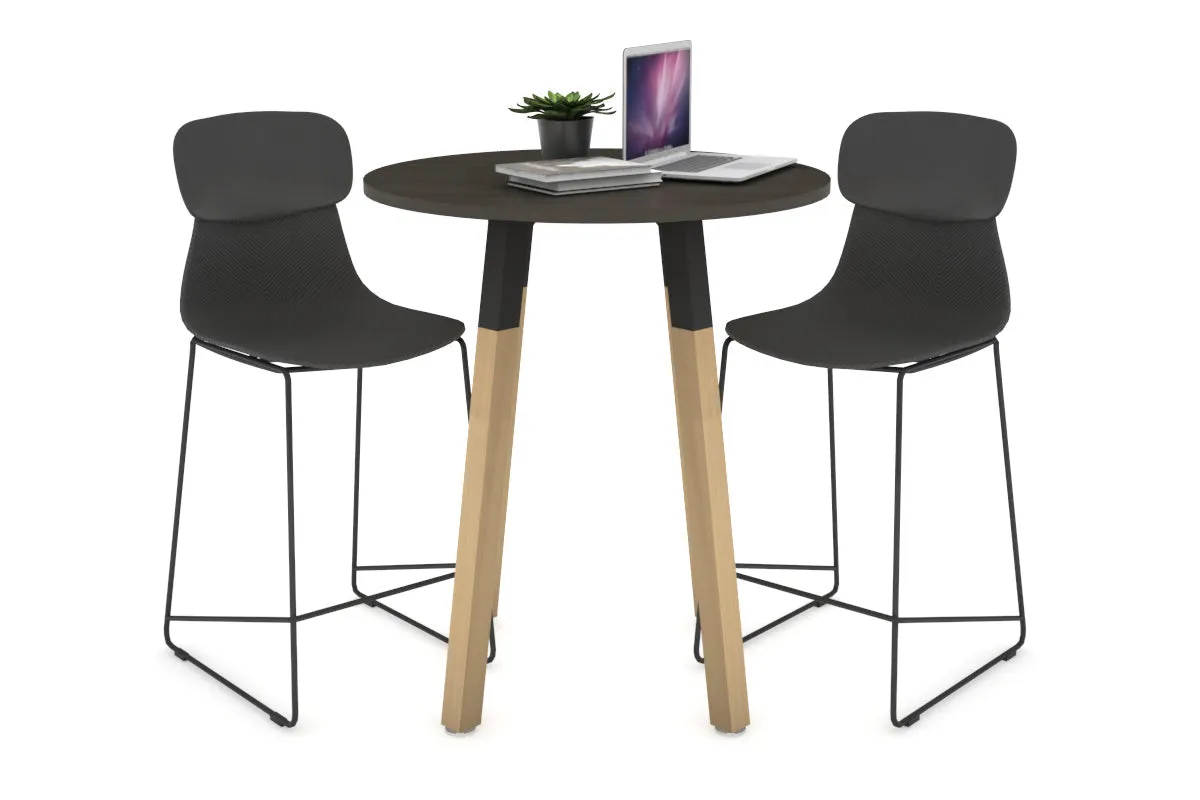 Quadro Counter Wood Legs Round Table [700 mm]