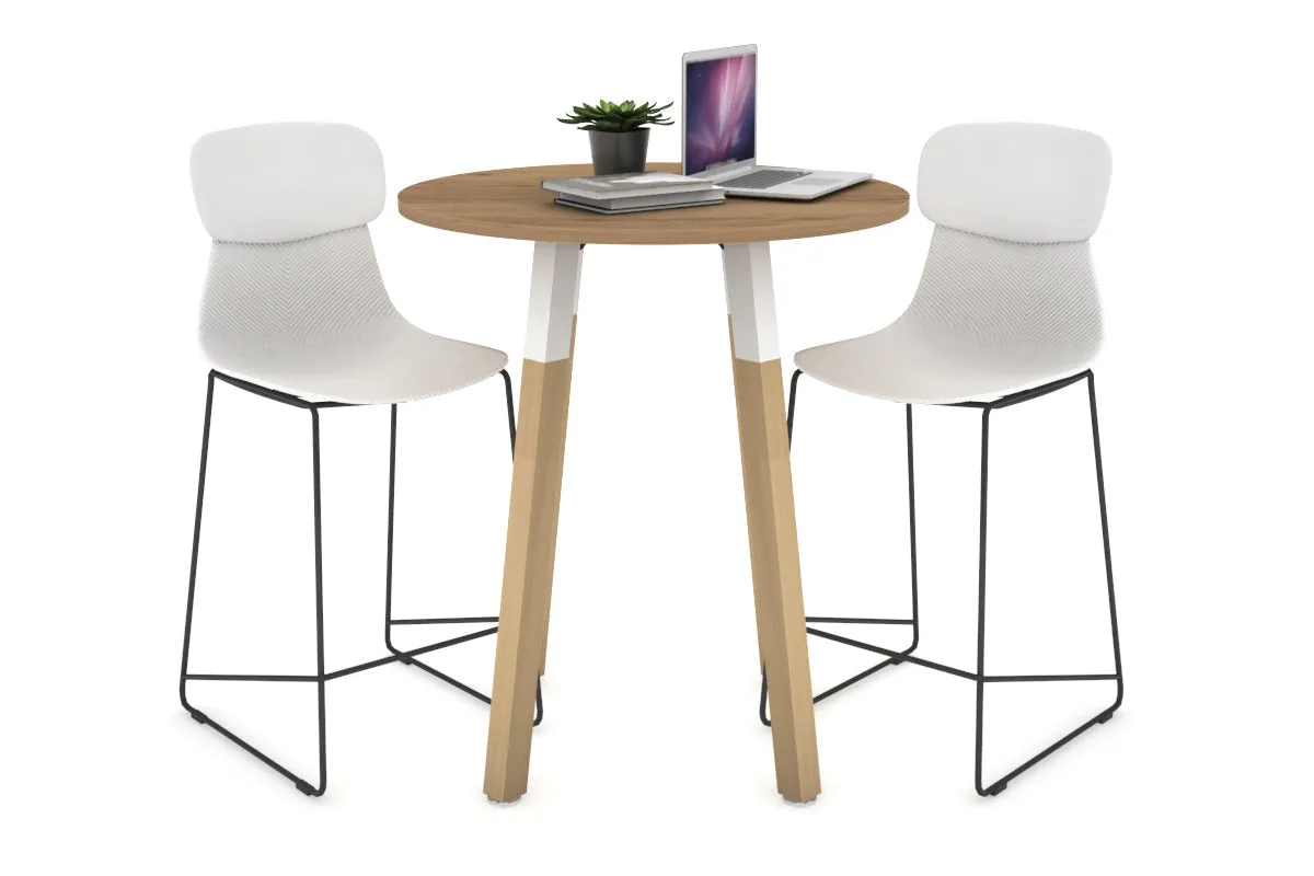 Quadro Counter Wood Legs Round Table [700 mm]