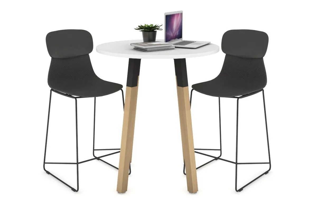 Quadro Counter Wood Legs Round Table [700 mm]