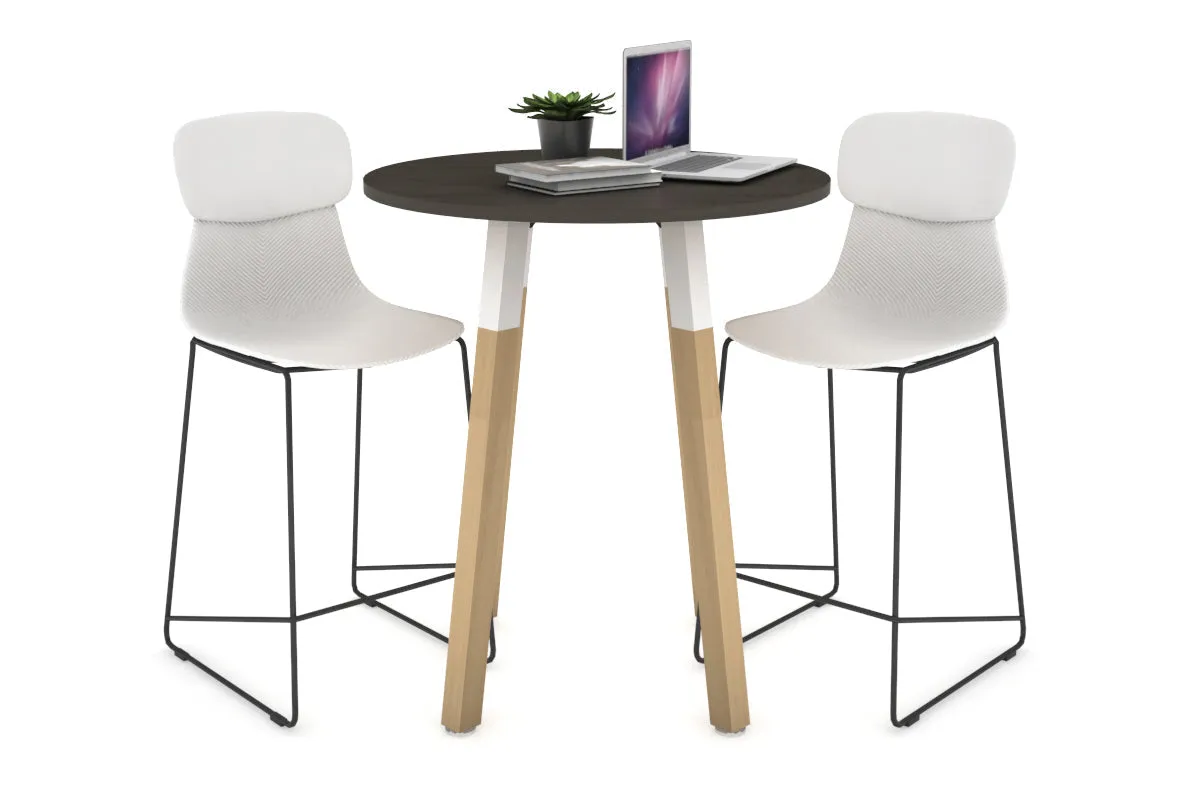 Quadro Counter Wood Legs Round Table [700 mm]