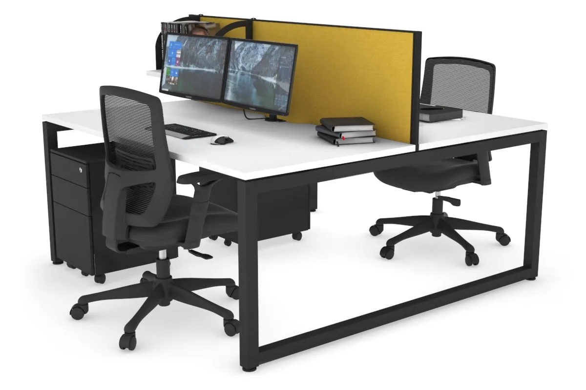 Quadro Loop Legs 2 Person Office Workstation [1800L x 800W with Cable Scallop]