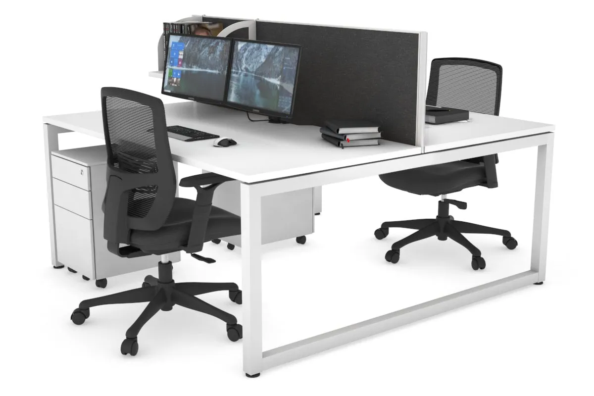 Quadro Loop Legs 2 Person Office Workstation [1800L x 800W with Cable Scallop]