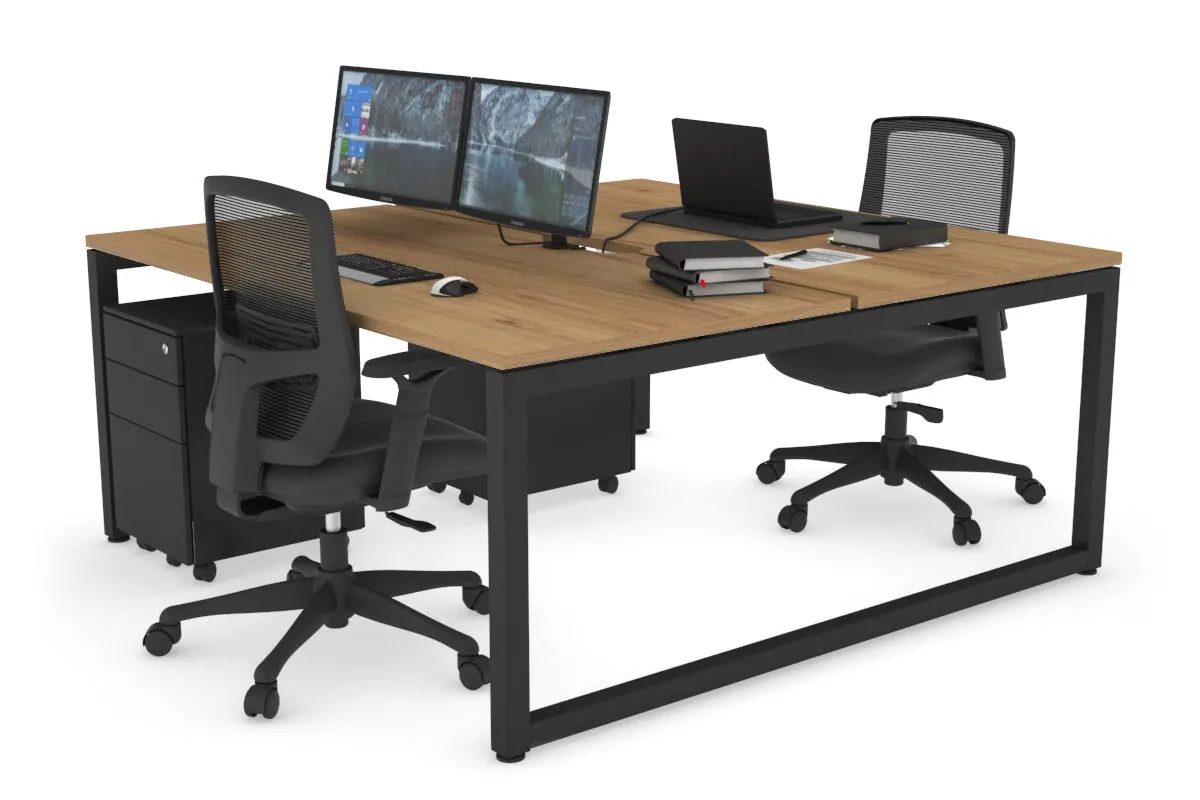 Quadro Loop Legs 2 Person Office Workstation [1800L x 800W with Cable Scallop]