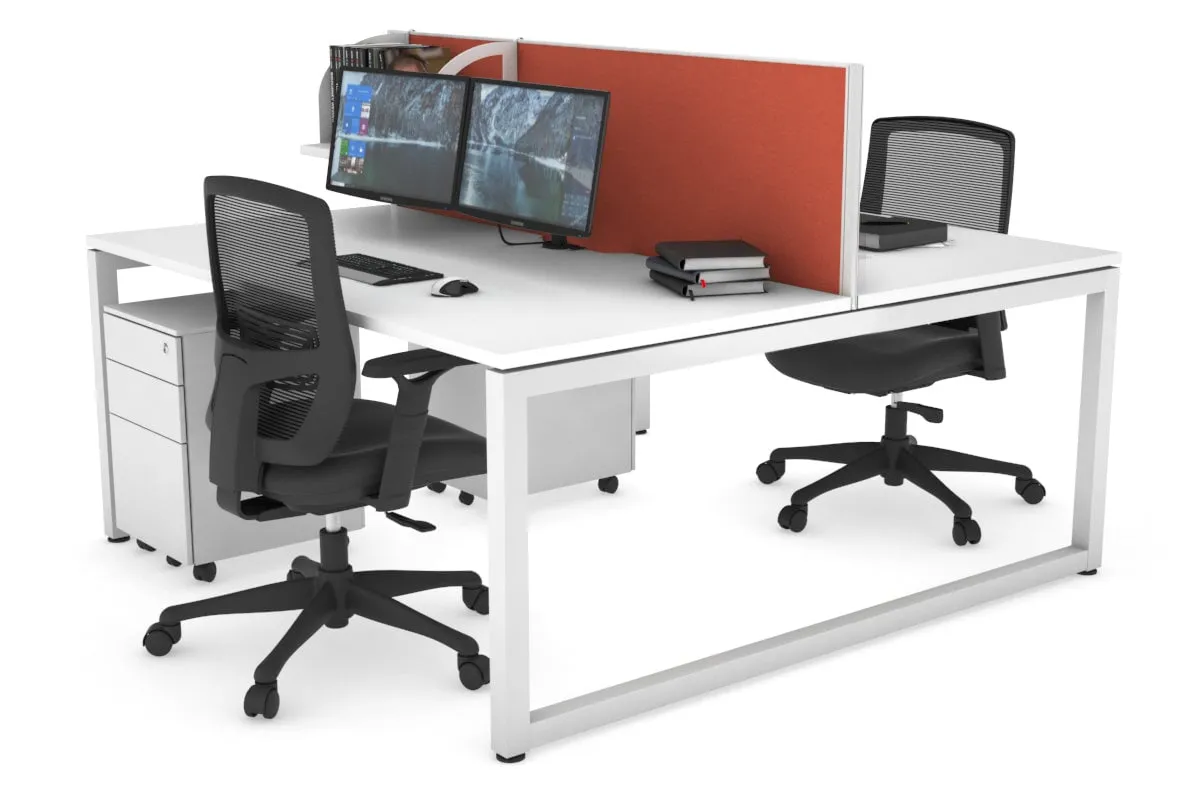 Quadro Loop Legs 2 Person Office Workstation [1800L x 800W with Cable Scallop]