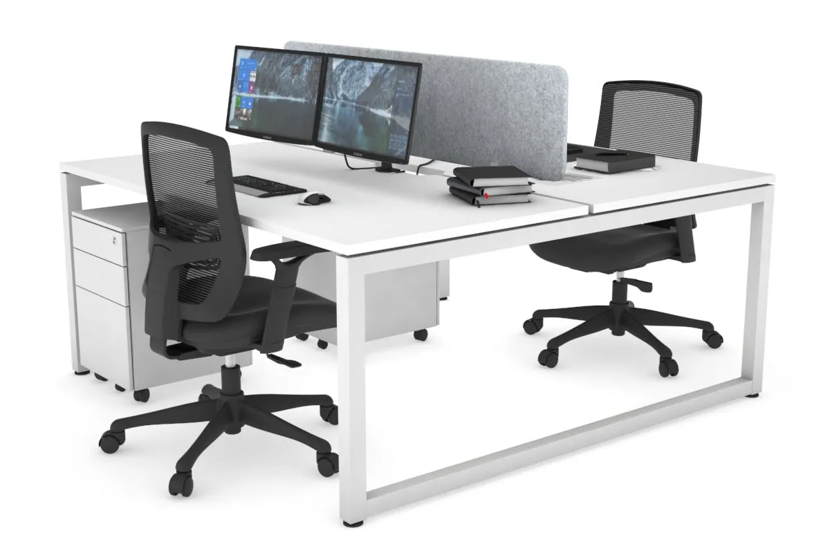 Quadro Loop Legs 2 Person Office Workstation [1800L x 800W with Cable Scallop]