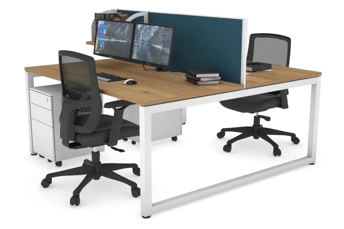 Quadro Loop Legs 2 Person Office Workstation [1800L x 800W with Cable Scallop]