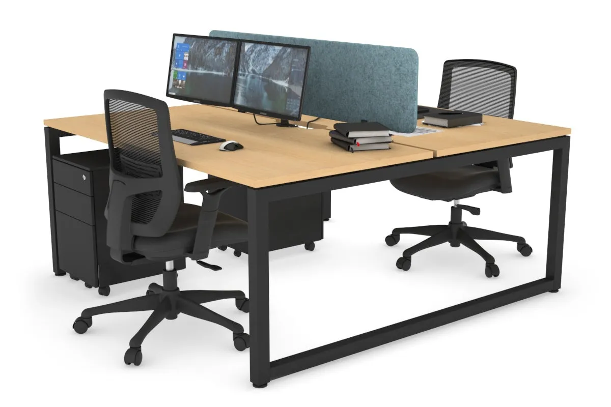 Quadro Loop Legs 2 Person Office Workstation [1800L x 800W with Cable Scallop]