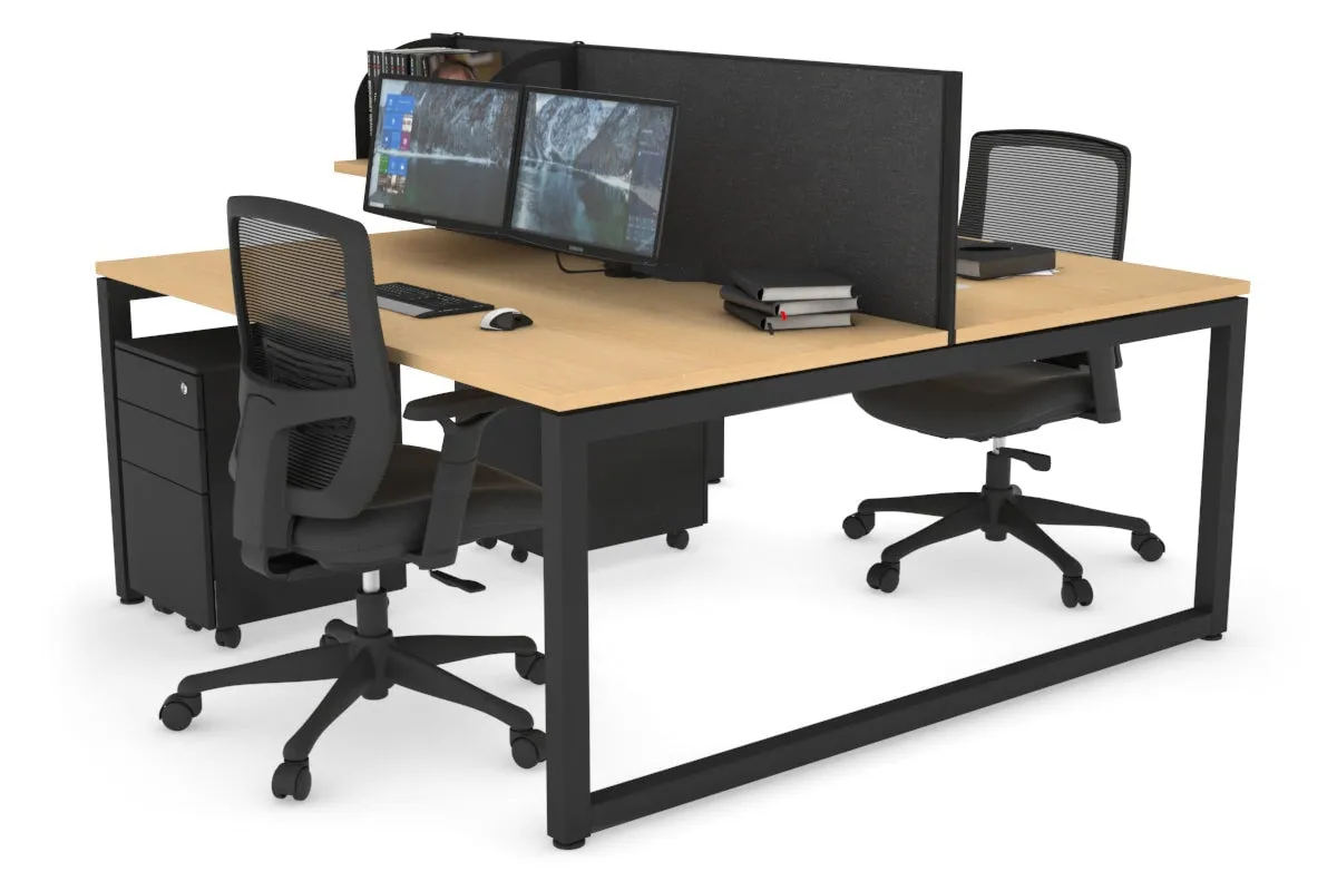 Quadro Loop Legs 2 Person Office Workstation [1800L x 800W with Cable Scallop]